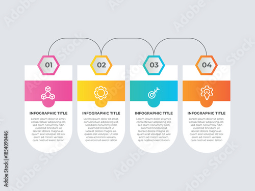 vector illustration infographic design template with 4 steps. Template for process, presentations, layout, banner, brochure.