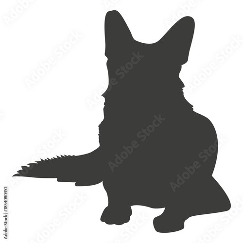 German shepherd laying down silhouette dog