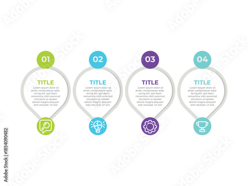 vector illustration infographic design template with 4 steps. Template for process, presentations, layout, banner, brochure.