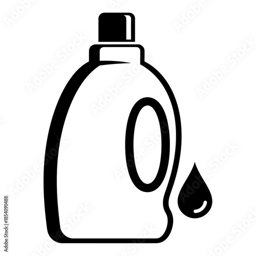 Liquid detergent bottle with a drop icon