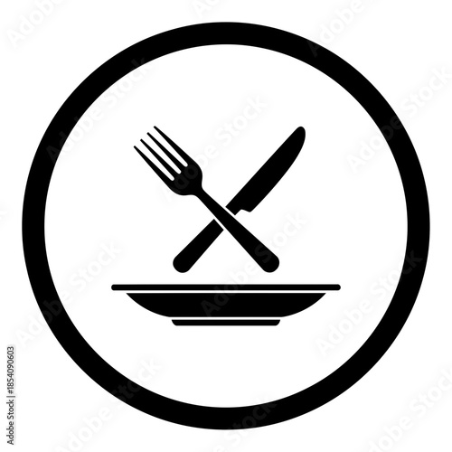 Universal Dining Utensils and Plate Icon