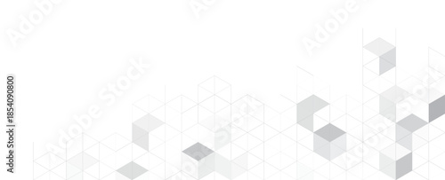 Abstract geometric background with isometric. Digital cube isometric on gray background.