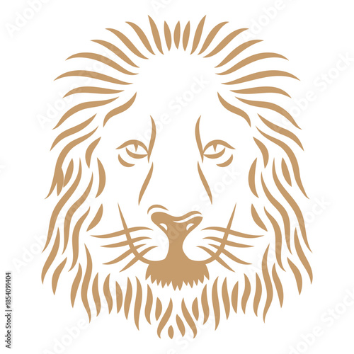 Lion head curve stroke