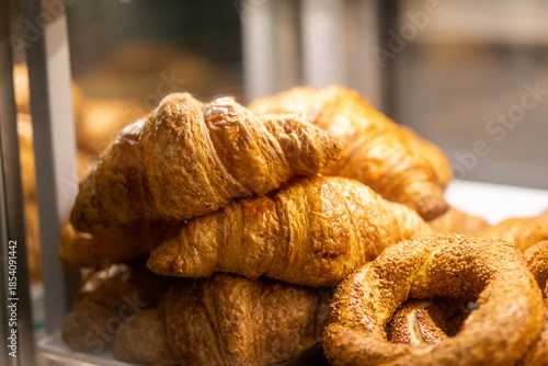 Close-Up of Butter Croissant in Cafe Presentation