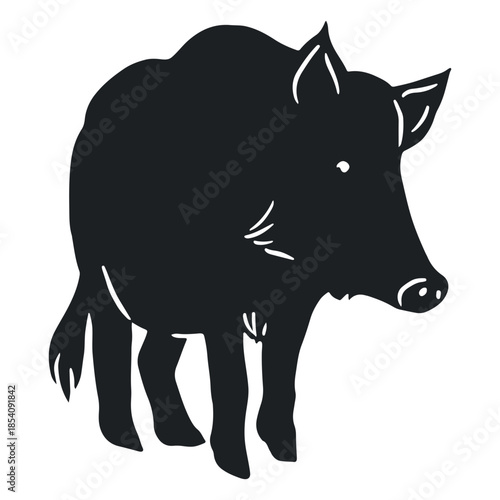 Silhouette wild boar