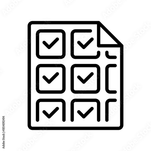 Checklist Line Icon, Outline Symbol for To-do Task, Survey Form, Inventory Audit, Agenda Planning, and Report Inspection. Vector Sign Icon.