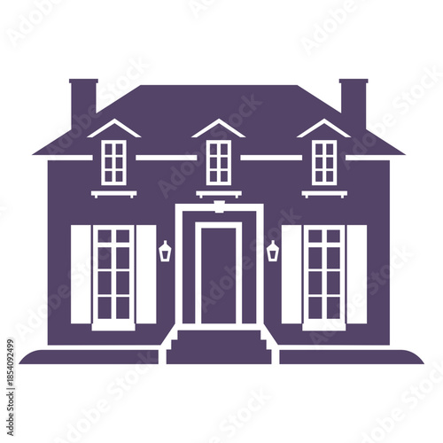 Frontal classic house icon