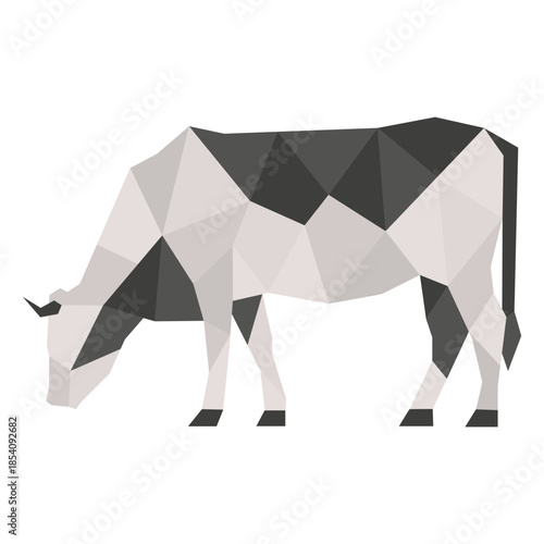 Profile color polygonal cow