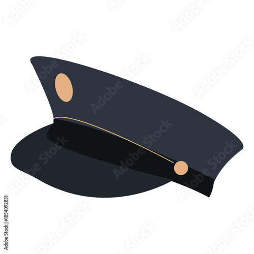 Military peaked cap flat