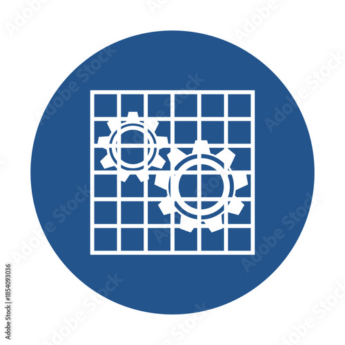 ISO 7010 M027 Safety Sign Check Guard. Mandatory Safety Symbol Check Guard. Machine Safety Sign Guard Must Be Checked.  Check Machine Guard Symbol. 