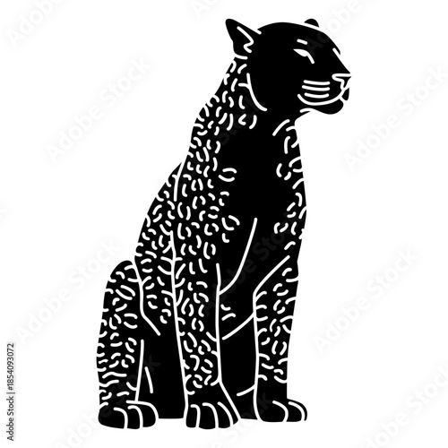 Leopard sitting cut out