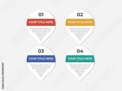 vector illustration infographic design template with 4 steps. Template for process, presentations, layout, banner, brochure.