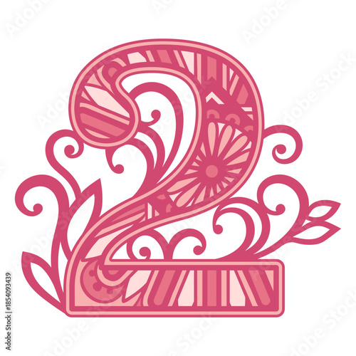 Pink number two mandala