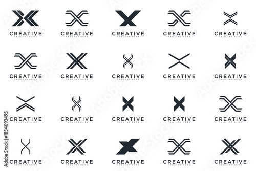 letter X creative logo design vector