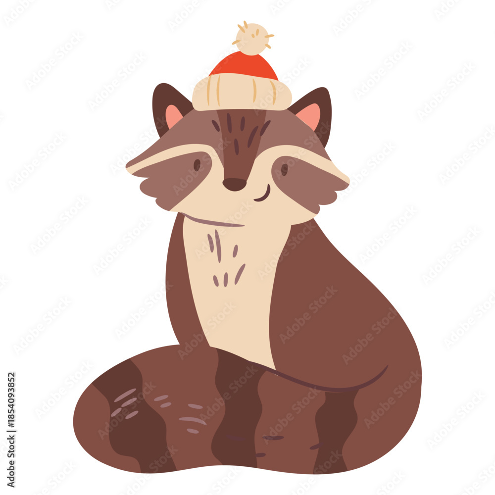 Obraz premium Cute fox with a hat