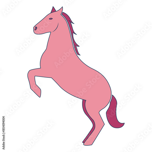 Wild west pink horse color stroke