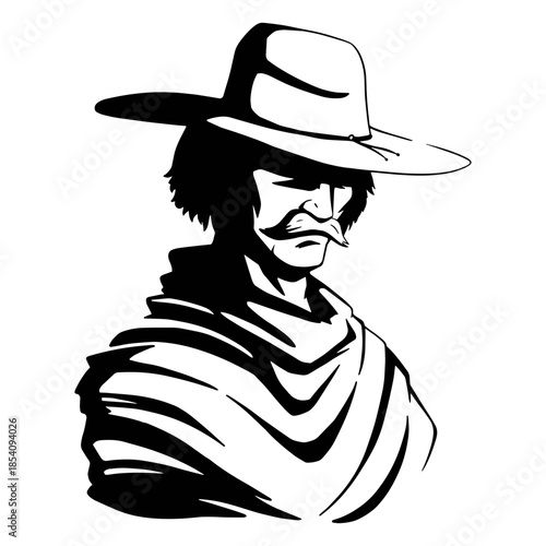 Cowboy profile filled stroke