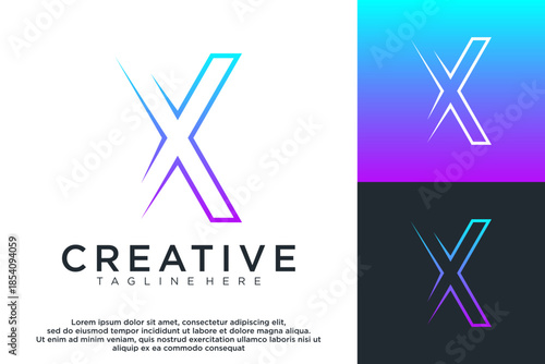 letter X creative logo design vector