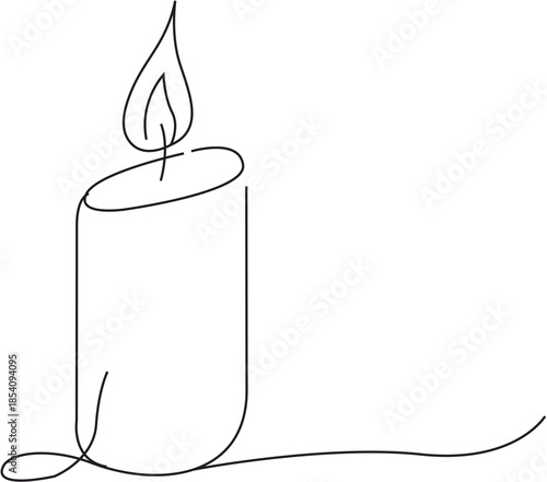 vector illustration of a burning candle