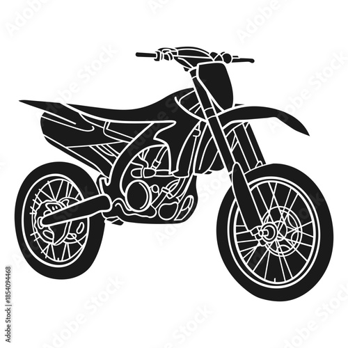 Detailed Dirt Bike Silhouette