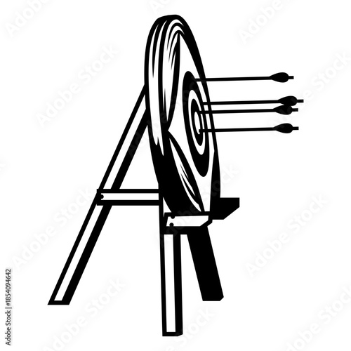 Target and arrows filled stroke archery