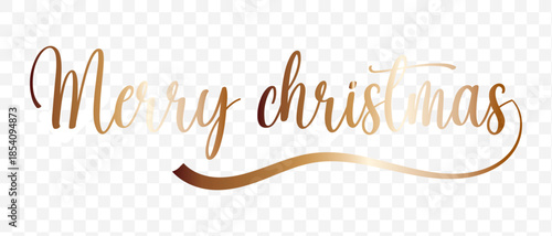 Elegant merry christmas calligraphy phrase with detailed swirls and flourishes on white background