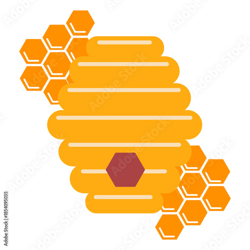 Bee honeycomb minimalist icon