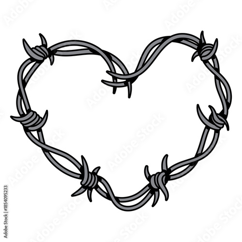 Wild west metal barbed wire heart