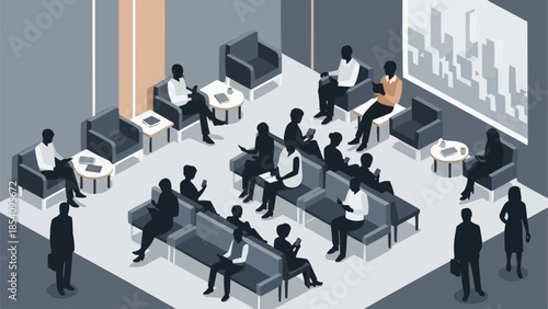 Business Meeting with People in Modern Office.