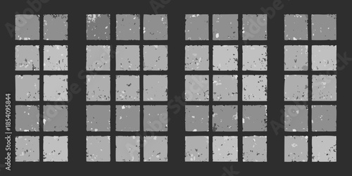 A grid of textured gray squares against a dark black background