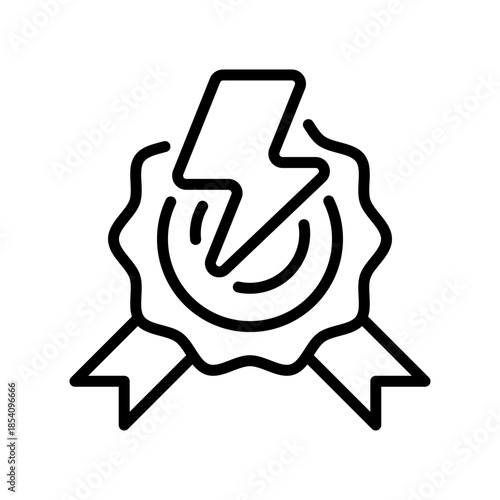 Flash Deal Line Icon, Outline Symbol for Limited Time, Fast Sale, Urgent Offer, Quick Buy, and Instant Promotion. Vector Sign Icon.