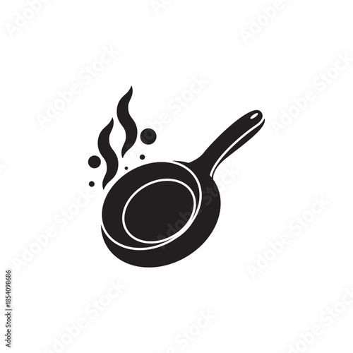 Frying pan isolated on a white background. Vector illustration in flat style.