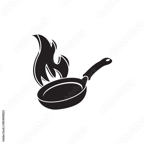 Frying pan isolated on a white background. Vector illustration in flat style.