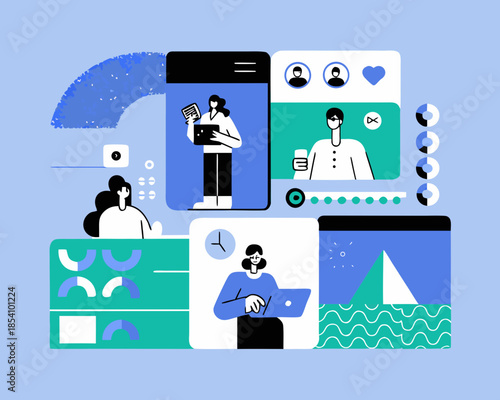 Virtual meetings and remote collaboration connecting people through digital communication