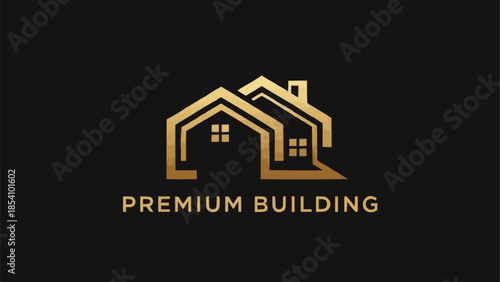 Golden House Logo on Black Background.