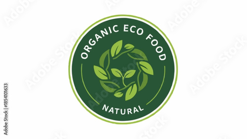 Green Organic Eco Food Natural Logo.