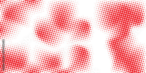 Abstract vector background illustration featuring a mosaic world map pattern with a dotted halftone effect and colorful geometric shapes for a creative textured wallpaper design