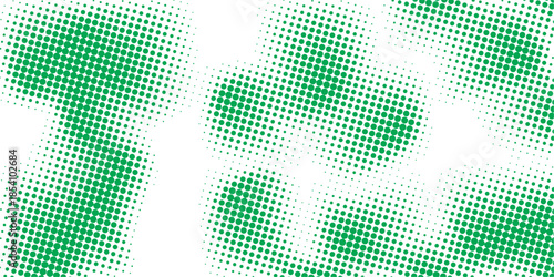 Abstract green mosaic background featuring a digital halftone pattern of circular dots and pixel elements forming a creative world map globe illustration for modern wallpaper design