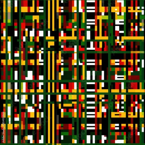 Vibrant Abstract Geometric Pattern with Bold Lines and Dynamic Colors.