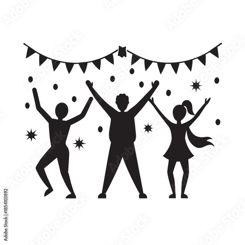 Festival Joy Celebration People Silhouette Image
