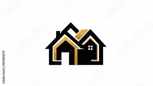 Stylized House Logo Design Element.