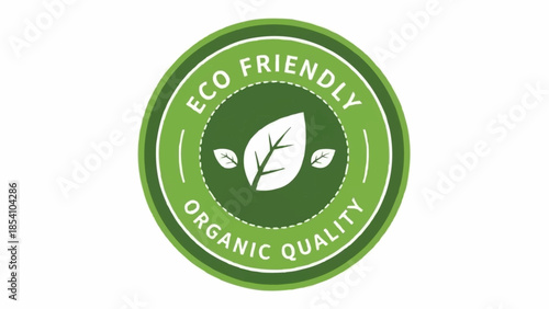 Eco Friendly Organic Quality Green Badge.