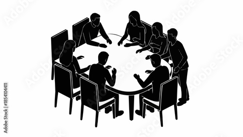 Group of People Sitting Around Table.