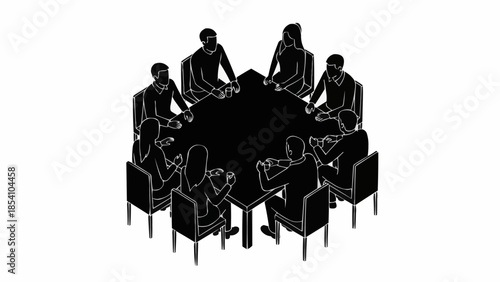 Group of People Sitting Around Table.