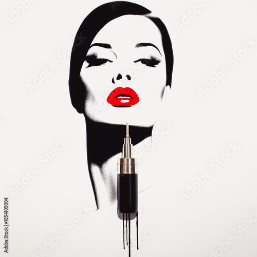Stylish Makeup Art Featuring Bold Red Lips