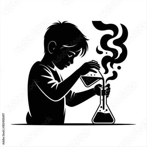 Young scientist experimenting with Vector