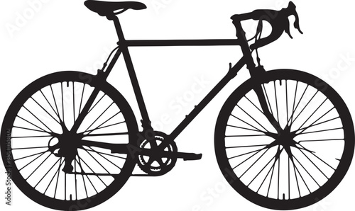 Black Road Racing Bicycle Silhouette Vector Isolated Graphic