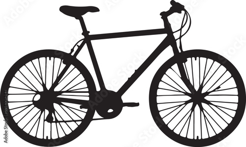 Minimalist Black Bicycle Silhouette Vector Graphic Isolated on White