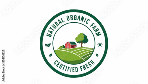 Certified Fresh Natural Organic Farm Logo.