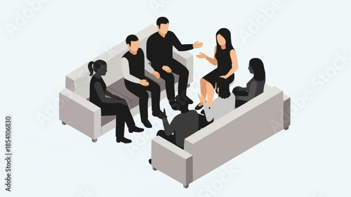 Group of Business People Sitting Together.